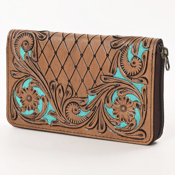 OHLAY WALLET Hand Tooled Genuine Leather women bag western handbag purse